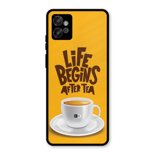 Begins After Tea Metal Back Case for Moto G32