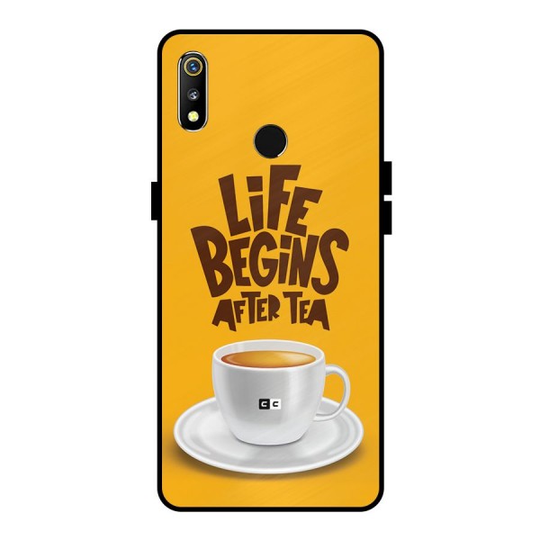 Begins After Tea Metal Back Case for Realme 3