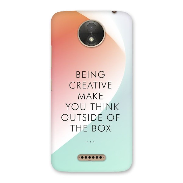 Being Creative Back Case for Moto C Plus