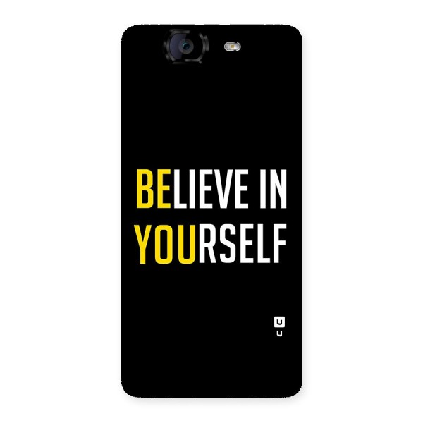 Believe In Yourself Black Back Case for Canvas Knight A350