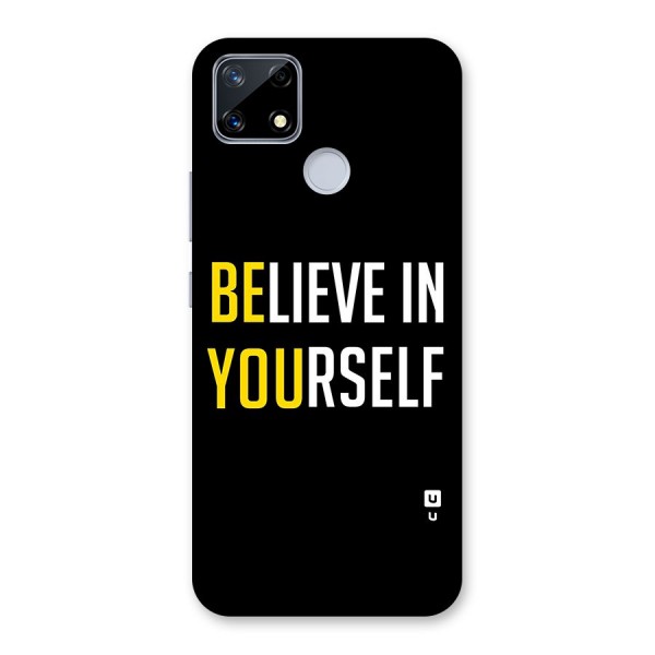 Believe In Yourself Black Glass Back Case for Realme Narzo 20