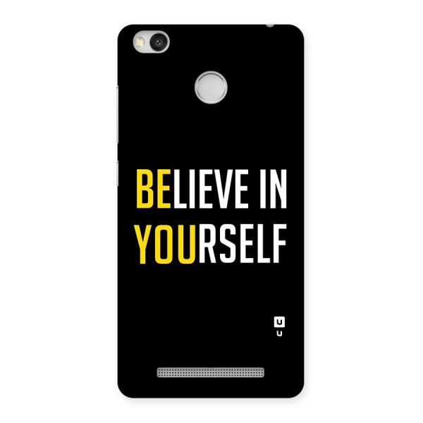 Believe In Yourself Black Back Case for Redmi 3S Prime