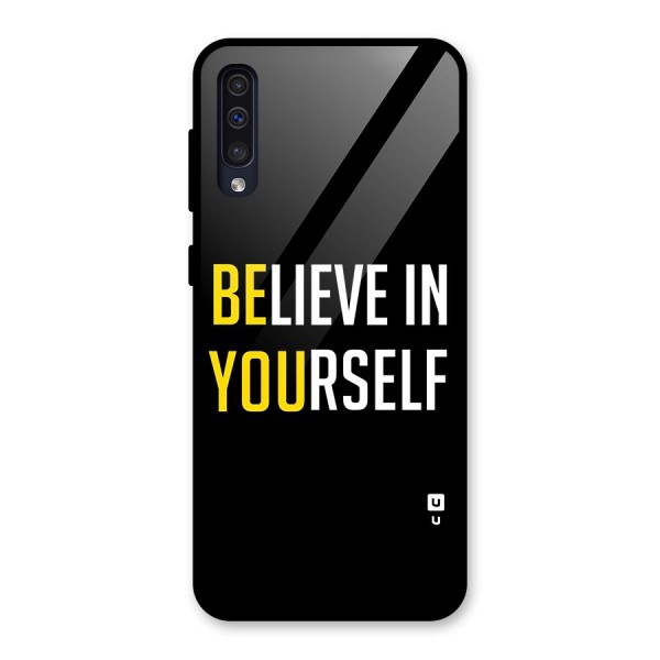 Believe In Yourself Black Glass Back Case for Galaxy A50s