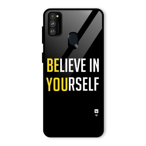 Believe In Yourself Black Glass Back Case for Galaxy M21