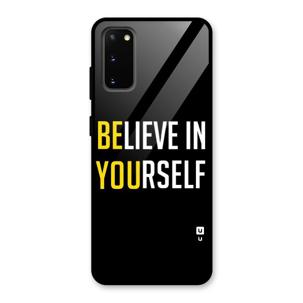 Believe In Yourself Black Glass Back Case for Galaxy S20