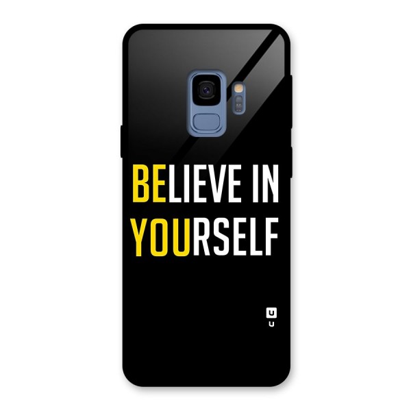 Believe In Yourself Black Glass Back Case for Galaxy S9