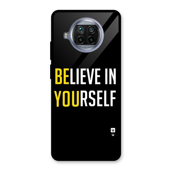 Believe In Yourself Black Glass Back Case for Mi 10i