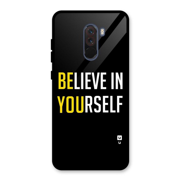 Believe In Yourself Black Glass Back Case for Poco F1