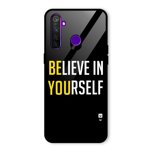 Believe In Yourself Black Glass Back Case for Realme 5 Pro