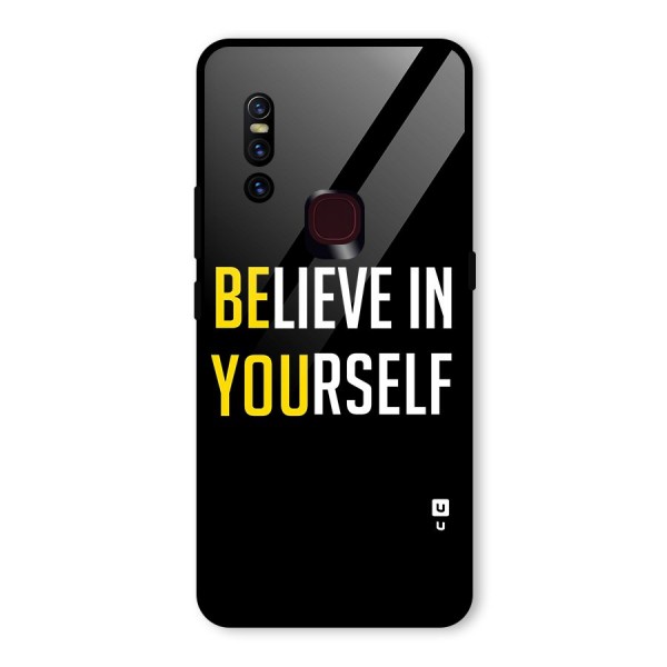 Believe In Yourself Black Glass Back Case for Vivo V15