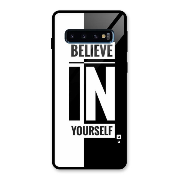 Believe Yourself Black Glass Back Case for Galaxy S10