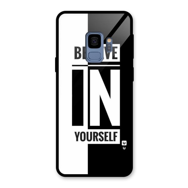 Believe Yourself Black Glass Back Case for Galaxy S9