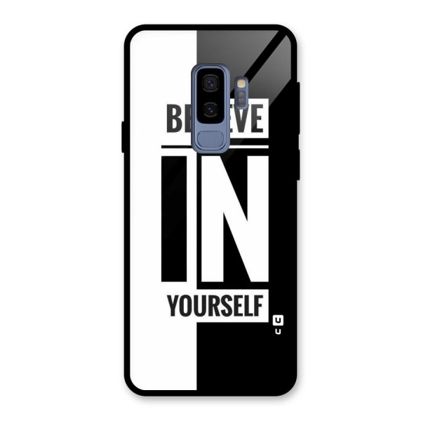 Believe Yourself Black Glass Back Case for Galaxy S9 Plus