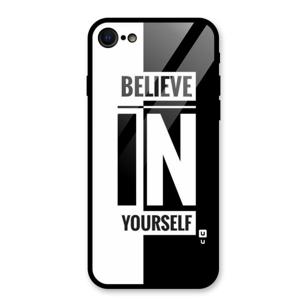 Believe Yourself Black Glass Back Case for iPhone SE 2020