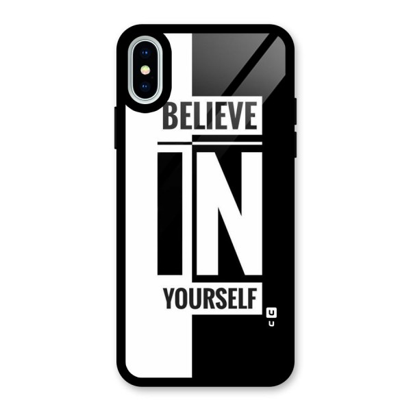 Believe Yourself Black Glass Back Case for iPhone X