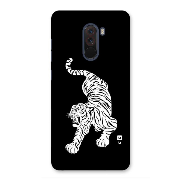 Bengal Tiger Stencil Art Glass Back Case for Poco F1