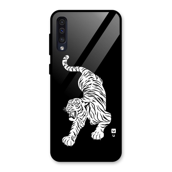 Bengal Tiger Stencil Art Glass Back Case for Galaxy A50s