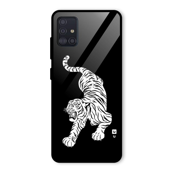 Bengal Tiger Stencil Art Glass Back Case for Galaxy A51