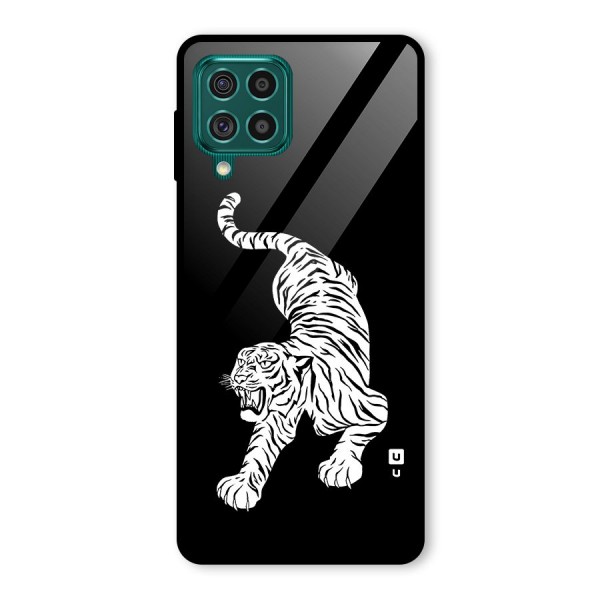 Bengal Tiger Stencil Art Glass Back Case for Galaxy F62