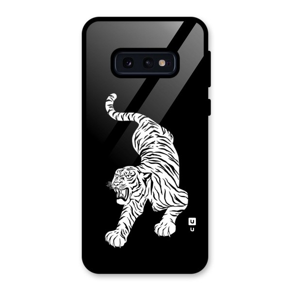 Bengal Tiger Stencil Art Glass Back Case for Galaxy S10e