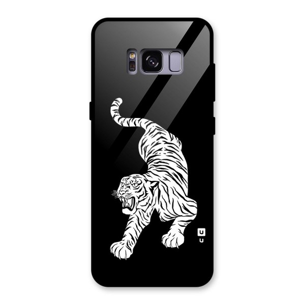 Bengal Tiger Stencil Art Glass Back Case for Galaxy S8