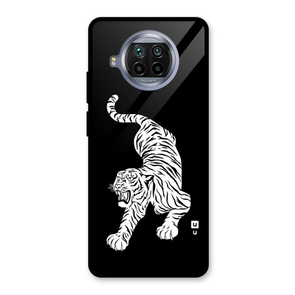 Bengal Tiger Stencil Art Glass Back Case for Mi 10i