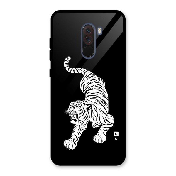 Bengal Tiger Stencil Art Glass Back Case for Poco F1