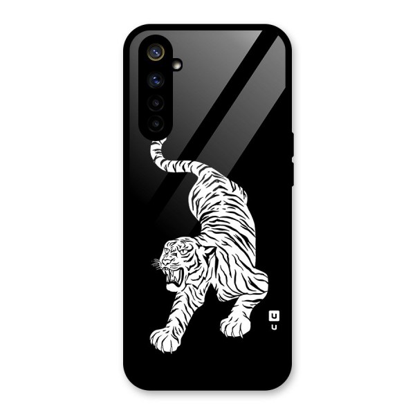 Bengal Tiger Stencil Art Glass Back Case for Realme 6