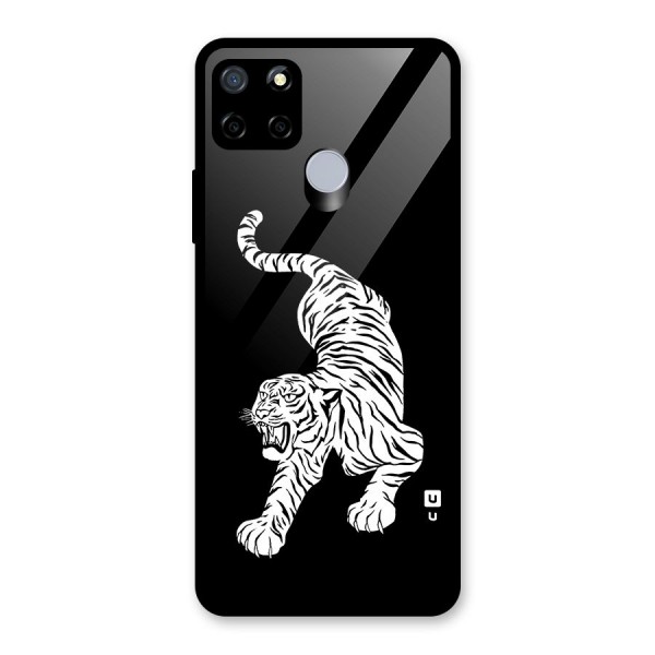 Bengal Tiger Stencil Art Glass Back Case for Realme C15