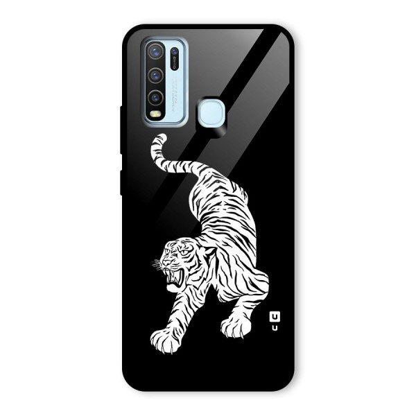 Bengal Tiger Stencil Art Glass Back Case for Vivo Y30