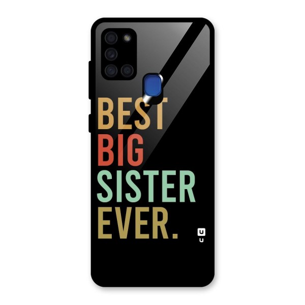 Best Big Sister Ever Glass Back Case for Galaxy A21s