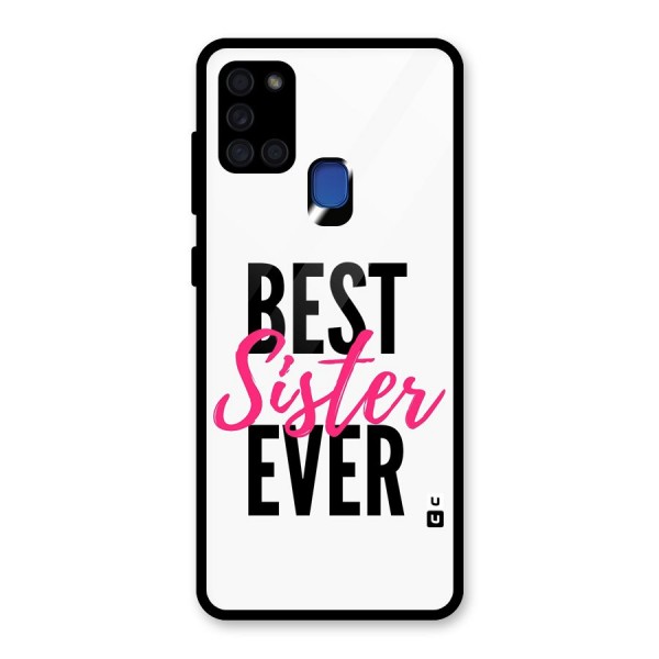 Best Sister Ever Glass Back Case for Galaxy A21s