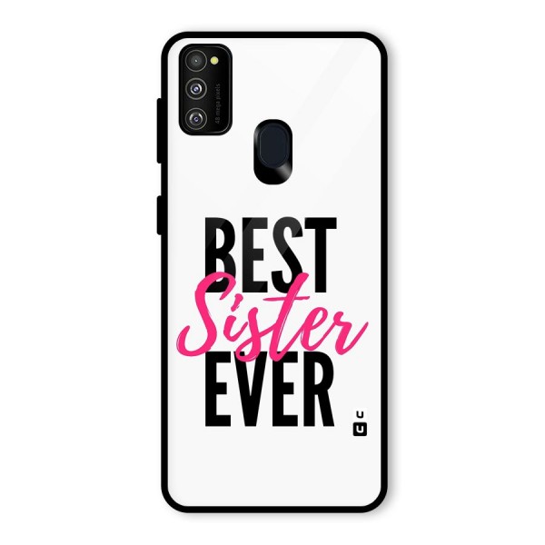 Best Sister Ever Glass Back Case for Galaxy M21