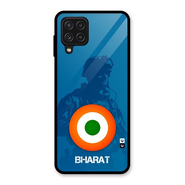 Bharat Commando Glass Back Case for Galaxy A22 4G