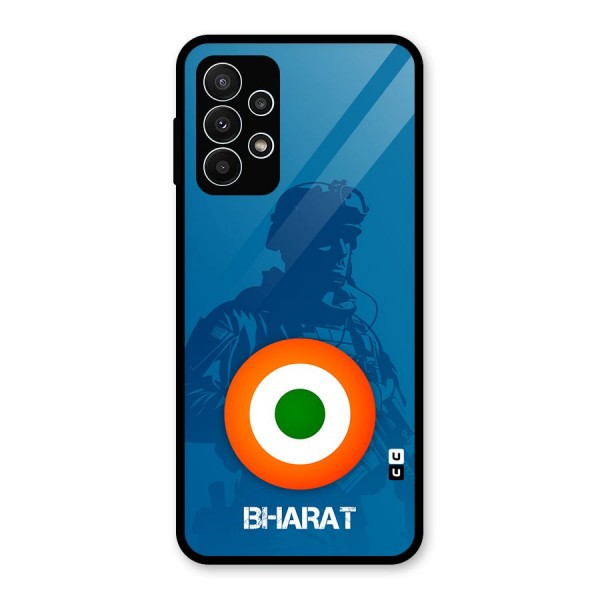 Bharat Commando Glass Back Case for Galaxy A23