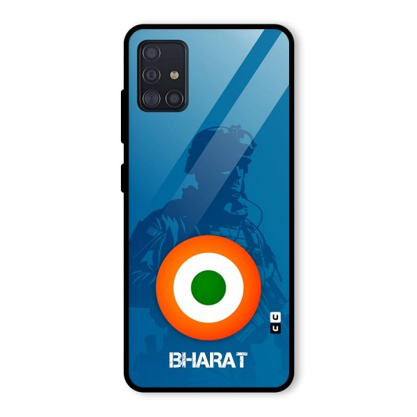 Bharat Commando Glass Back Case for Galaxy A51