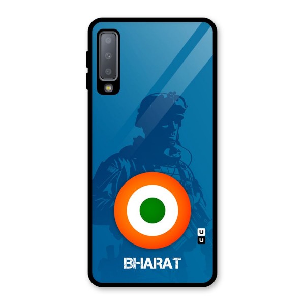 Bharat Commando Glass Back Case for Galaxy A7 (2018)