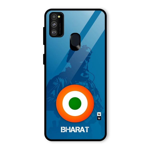 Bharat Commando Glass Back Case for Galaxy M21