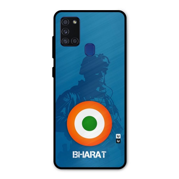 Bharat Commando Metal Back Case for Galaxy A21s