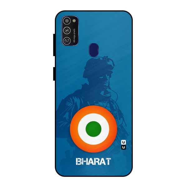 Bharat Commando Metal Back Case for Galaxy M21