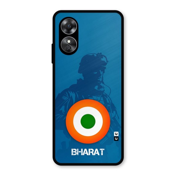 Bharat Commando Metal Back Case for Oppo A17