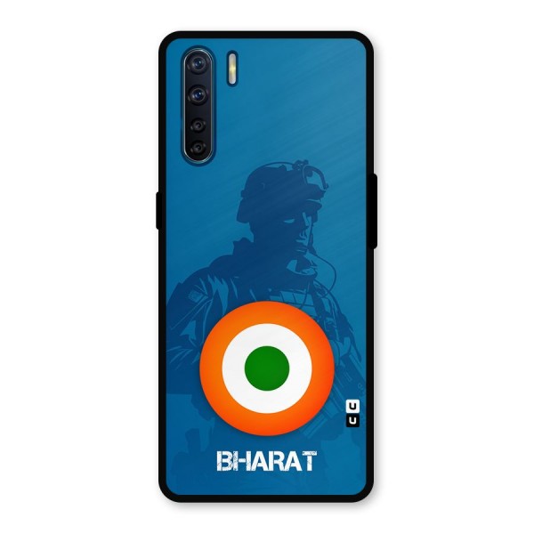 Bharat Commando Metal Back Case for Oppo F15