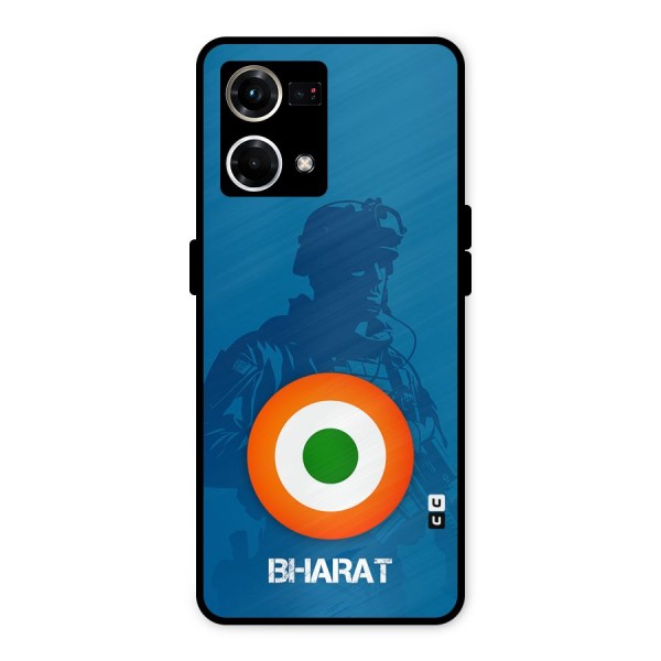 Bharat Commando Metal Back Case for Oppo F21s Pro 4G