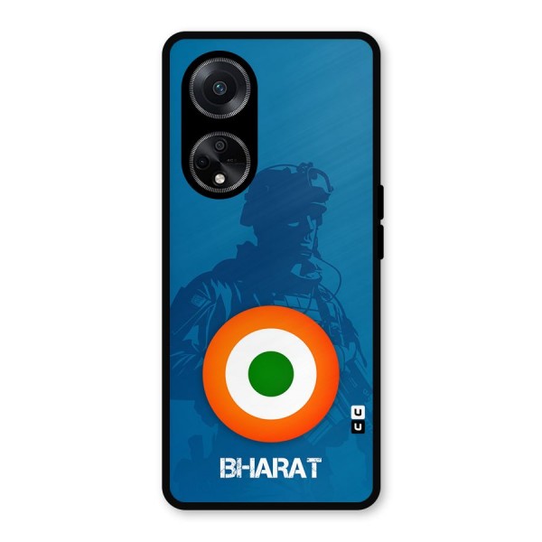 Bharat Commando Metal Back Case for Oppo F23