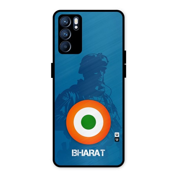 Bharat Commando Metal Back Case for Oppo Reno6 5G