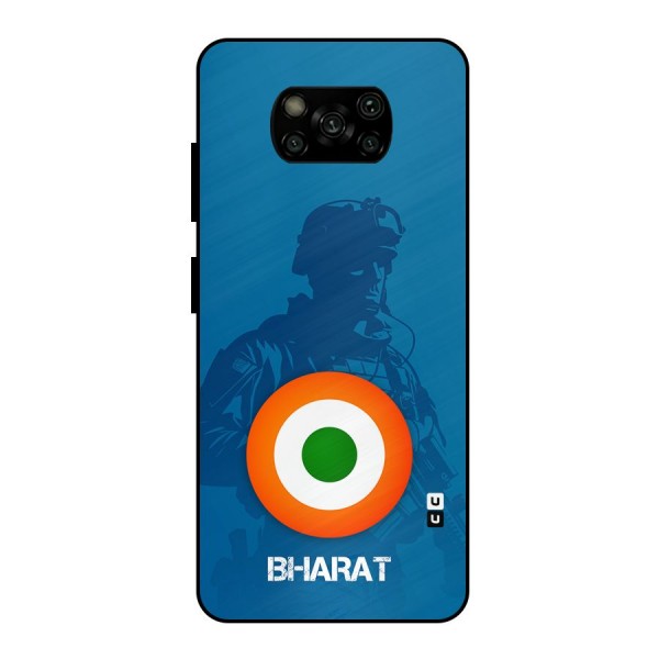 Bharat Commando Metal Back Case for Poco X3