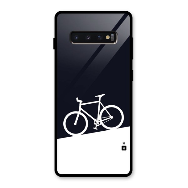 Bicycle Minimal Art Glass Back Case for Galaxy S10 Plus