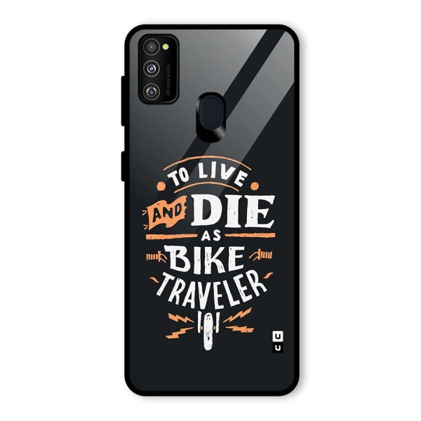 Bike Traveler Glass Back Case for Galaxy M21