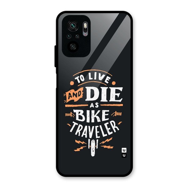 Bike Traveler Glass Back Case for Redmi Note 10