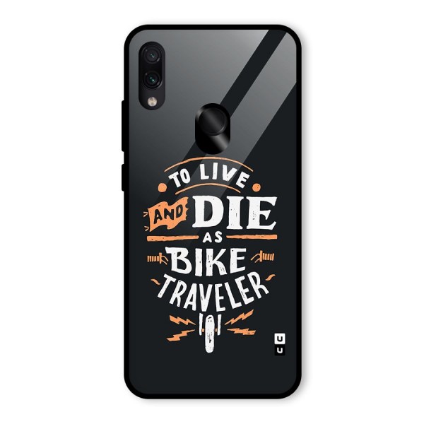 Bike Traveler Glass Back Case for Redmi Note 7